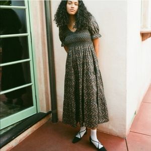 Christy Dawn Brooklyn Dress in Black Floral Cosmos L